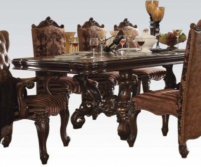 Acme Versailles 9-Piece Pedestal Dining Set in Cherry Oak EST SHIP