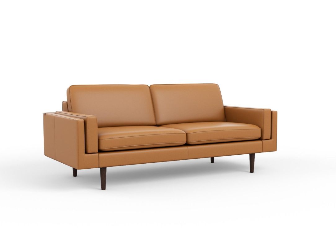 Fjords Norsk Nordic Sofa 3 Seat Duo - Fixed in AL Vintage Cognac