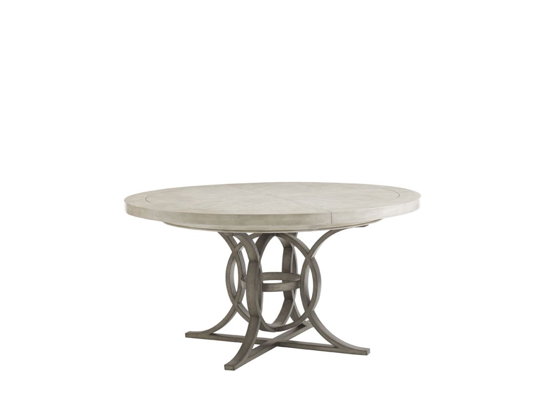 Lexington Oyster Bay Calerton Round Dining Table in Light Oyster