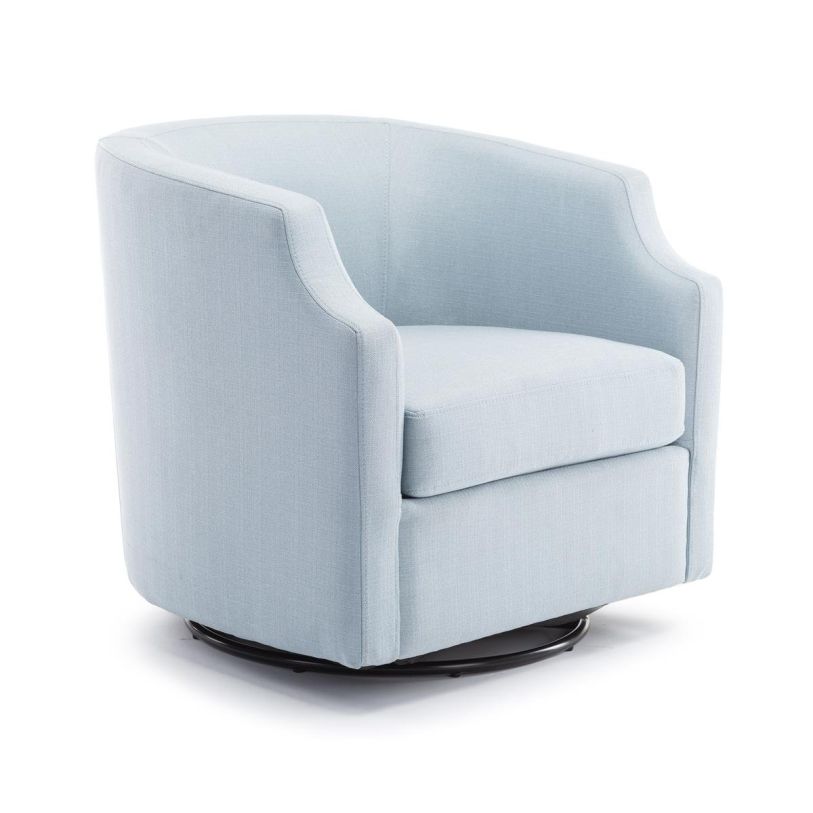 Comfort Pointe Infinity Sky Blue Swivel Glider Barrel Chair