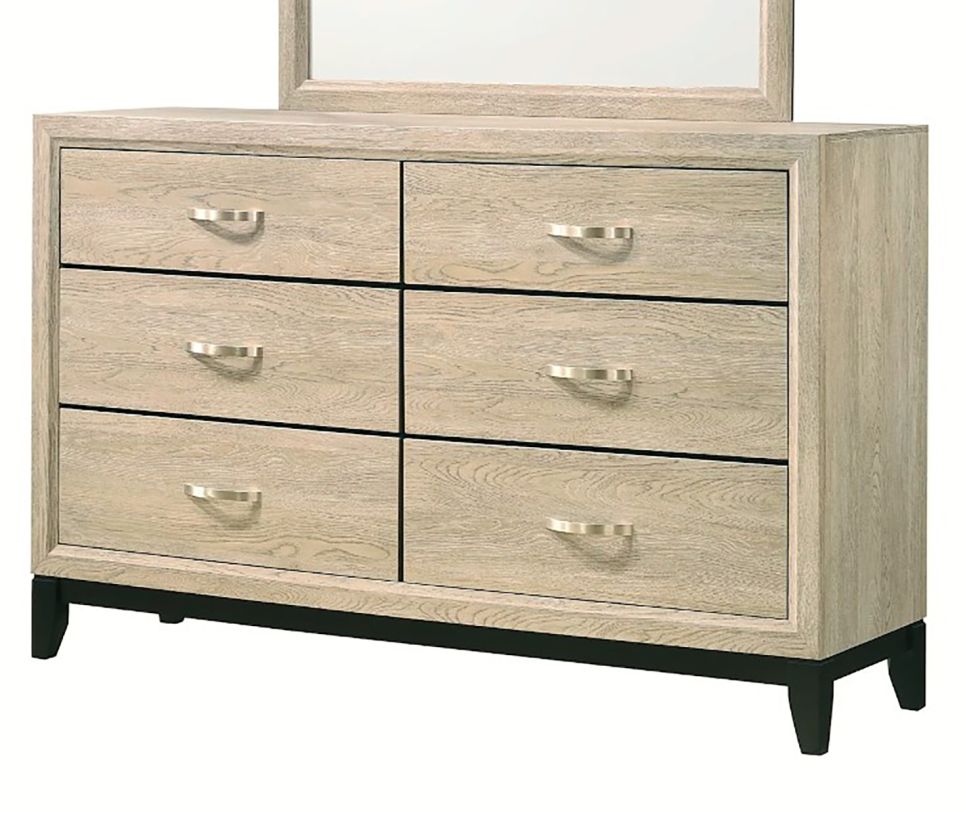 Crown Mark Furniture Akerson 6 Drawer Dresser in Beige B4630-1
