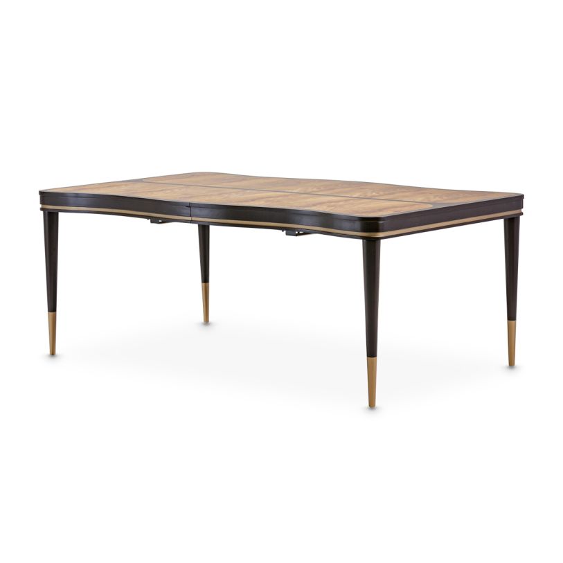 Large image AICO Malibu Crest Rectangular Dining Table in Crotch Mahogany 9007000-411