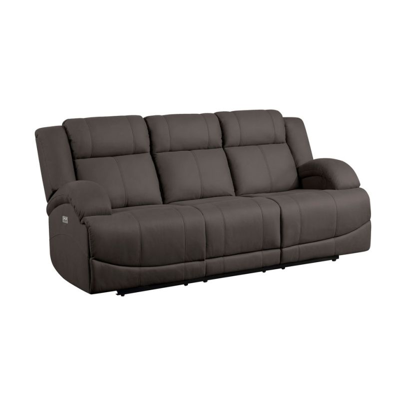 Homelegance Camryn Power Double Reclining Sofa in Chocolate
