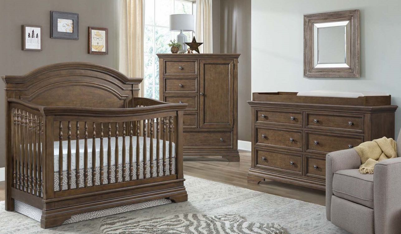 Westwood Design Olivia 3pc Arch Top Convertible Crib Bedroom Set in Rosewood