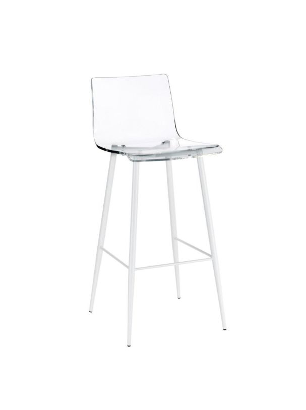 Progressive A La Carte Acrylic Bar Stool Set of 2 in Clear Acrylic White A626 42W