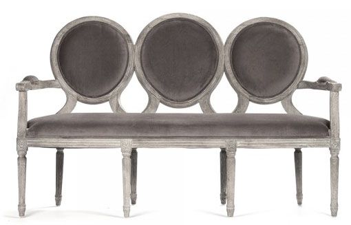 Zentique Medallion Settee in Limed Grey Oak B009-3 E272 V011