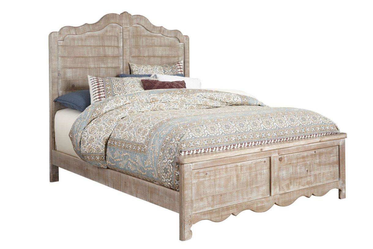 Large image Progressive Furniture Chatsworth Queen Panel Bed in Chalk