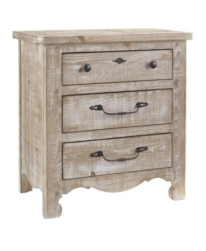 Large image Progressive Furniture Chatsworth 3 Drawer Nightstand in Chalk B643-43