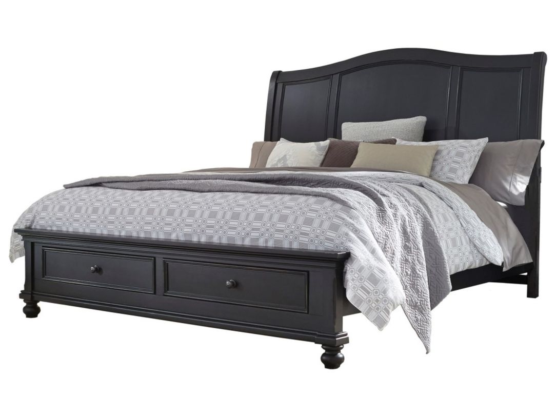 Aspenhome Oxford King Sleigh Storage Bed - Thumbnail 2