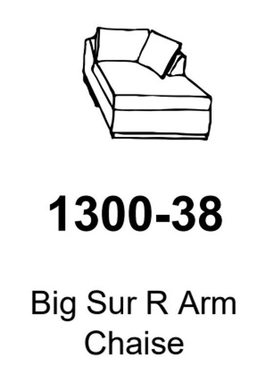 Ambella Home Big Sur Right Arm Chaise in Walnut 1300 38