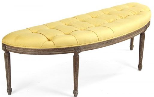 Zentique Louis Curved Bench in Yellow CFH208 E272 J