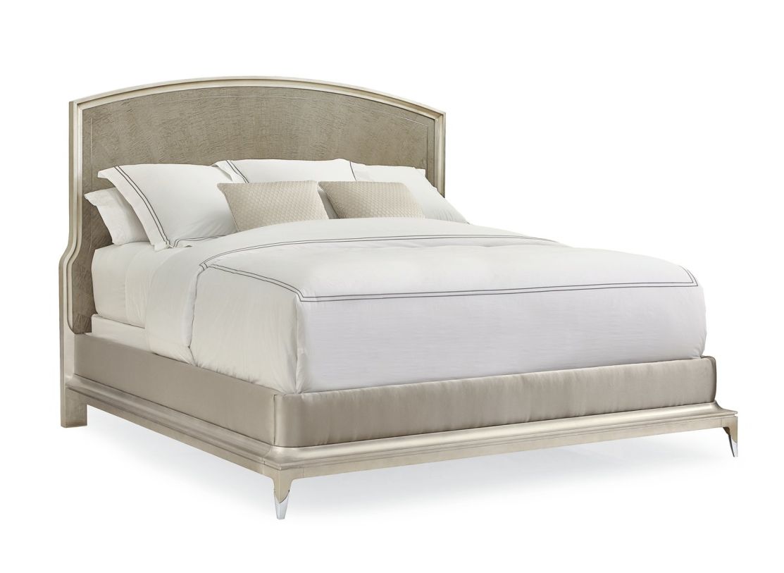 Large image Caracole Furniture Classic Rise To The Occasion King Bed in Soft Silver Leaf  CODE:UNIV31 for 31% Off