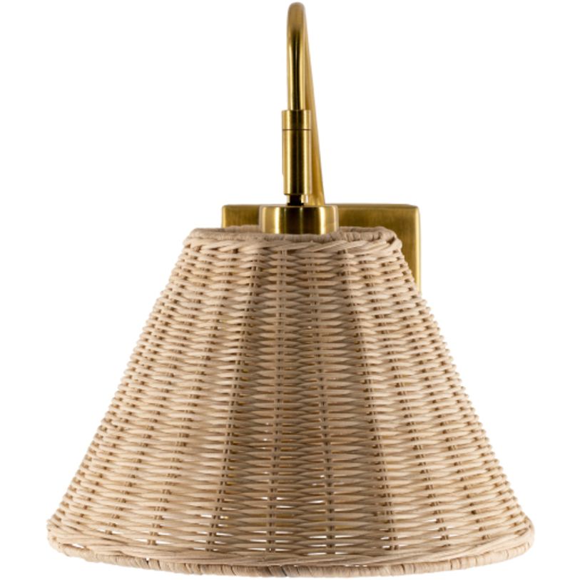 Cerro Gold And Rattan Dome Wall Sconce - Thumbnail 5