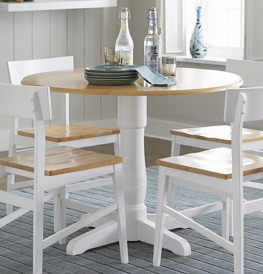 Large image Progressive Furniture Christy Round Dining Table in Oak/White D878-13B/13T