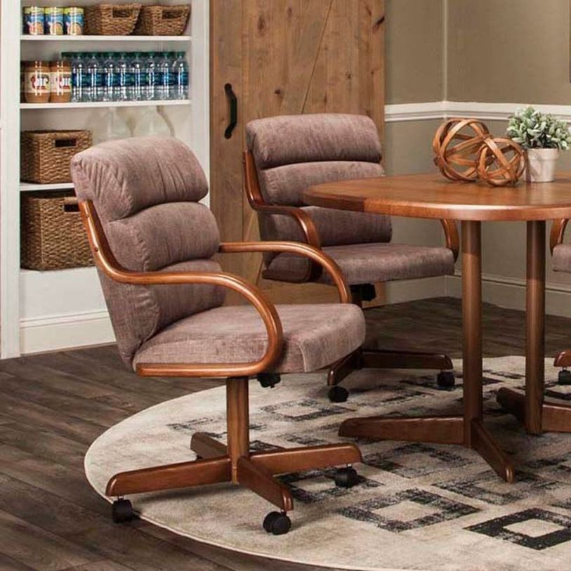 Large image Sunset Trading Wichita Swivel Chair (Set of 2) in Pecan/Tawny Microseude