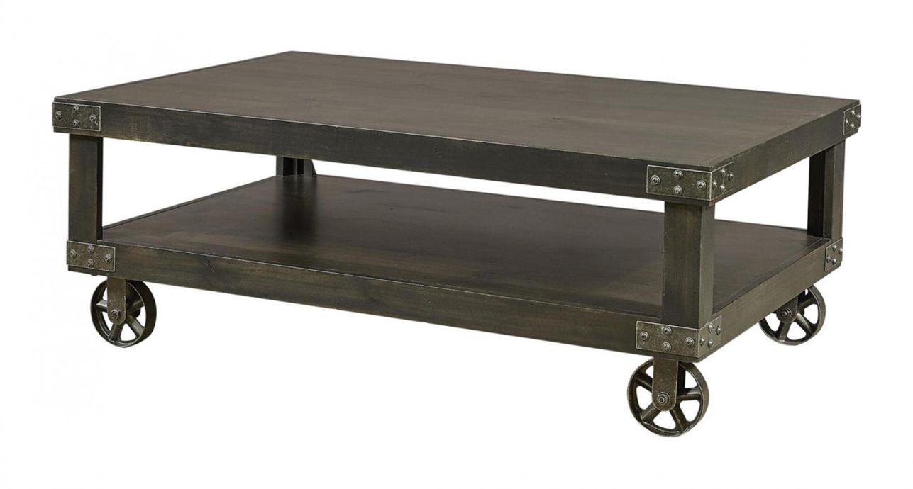 aspenhome Industrial Ghost Black Cocktail Table - Thumbnail 2