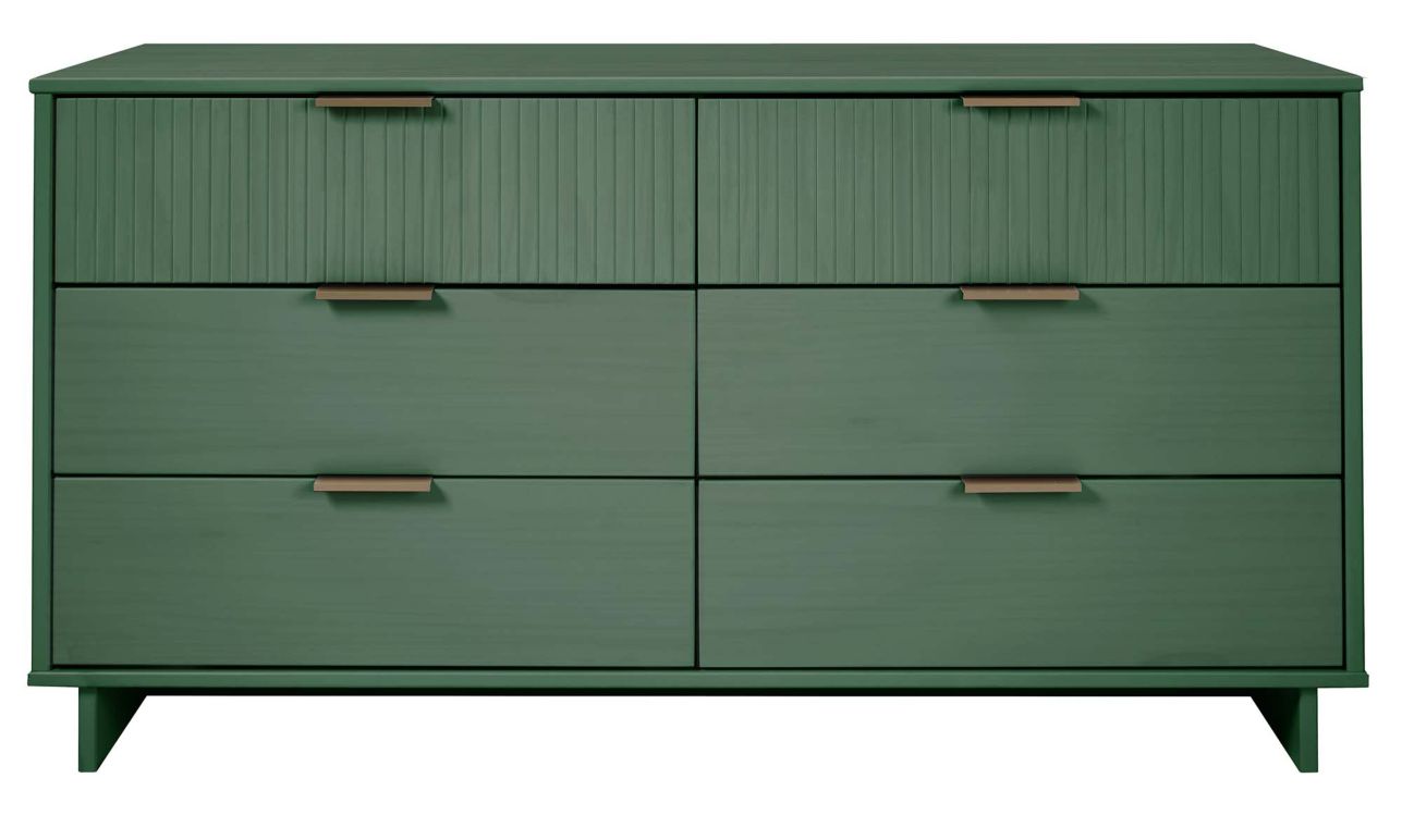 Manhattan Comfort Granville 55.07" Modern Double Wide Dresser with 6 Full  Extension Drawers in Sage Green