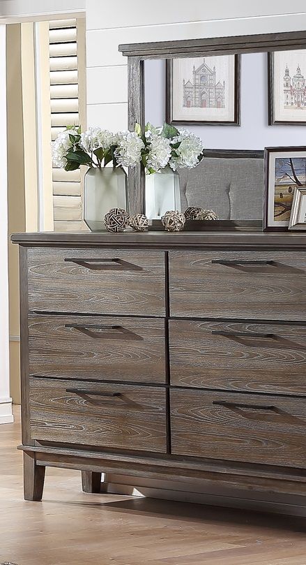 vintage grey dresser Hooker Furniture Ciao Bella Six Drawer Speckled Gray Dresser