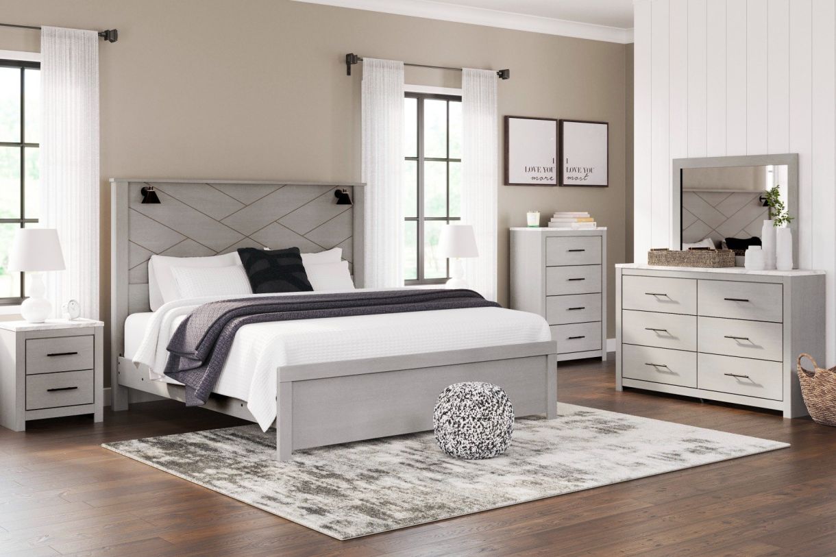 Light grey wood bedroom set sales