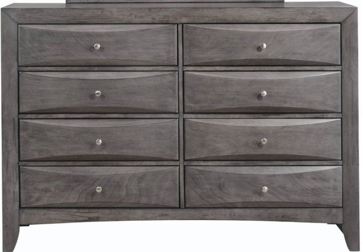 grey 8 drawer dresser 1Pc Contemporary Six Drawers Dresser Brownish Gray Driftwood Finish Ru main image 0