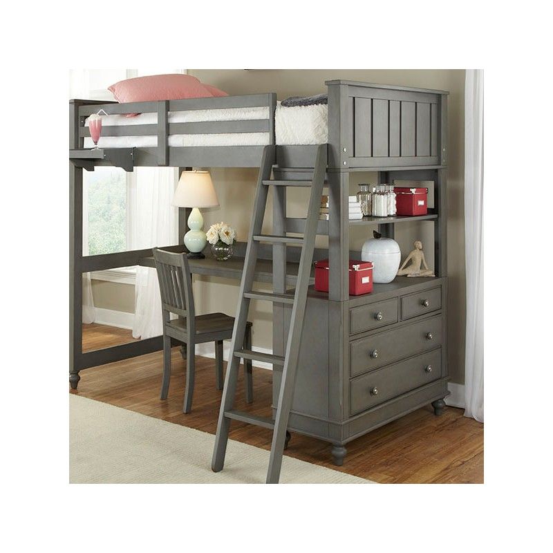 Lake house full loft bed shop with desk