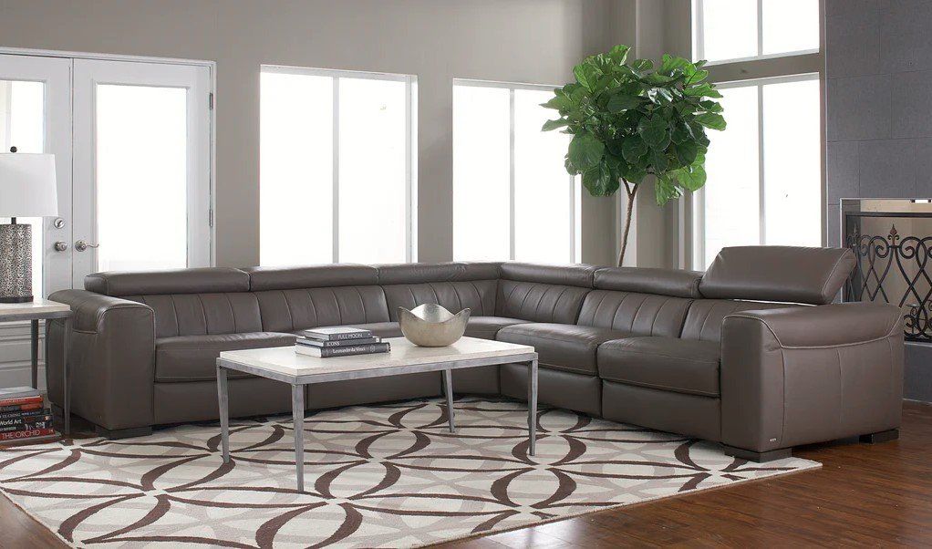 Natuzzi Editions Forza 5pc Sectional with Electric Motions in Dark Gray  C790-15D7