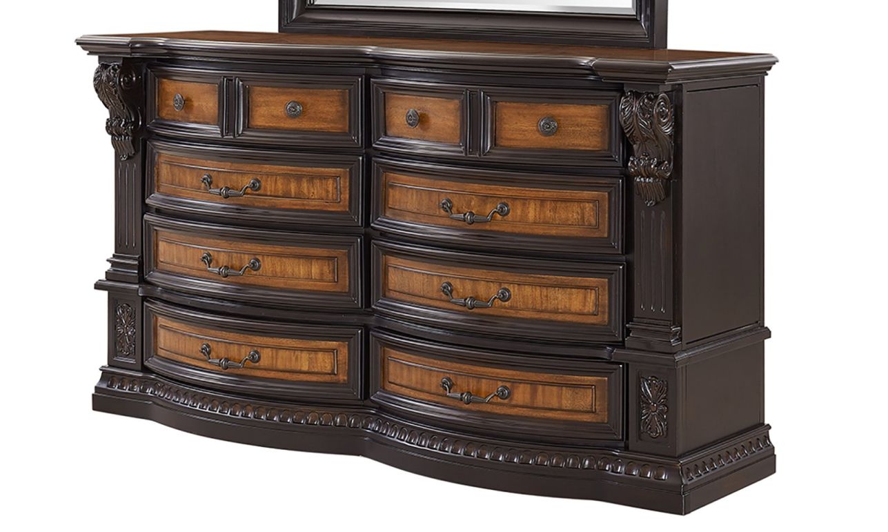 FD Home Grand Estates 8 Drawer Dresser in Brown C7202-05 FD Home Grand Estates 8 Drawer Dresser in Brown C7202-05