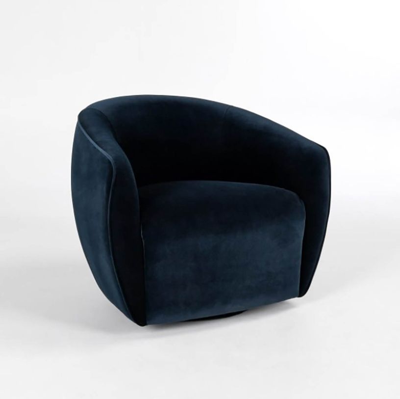 Classic Home Harper Swivel Accent Chair in Midnight Blue 53005244