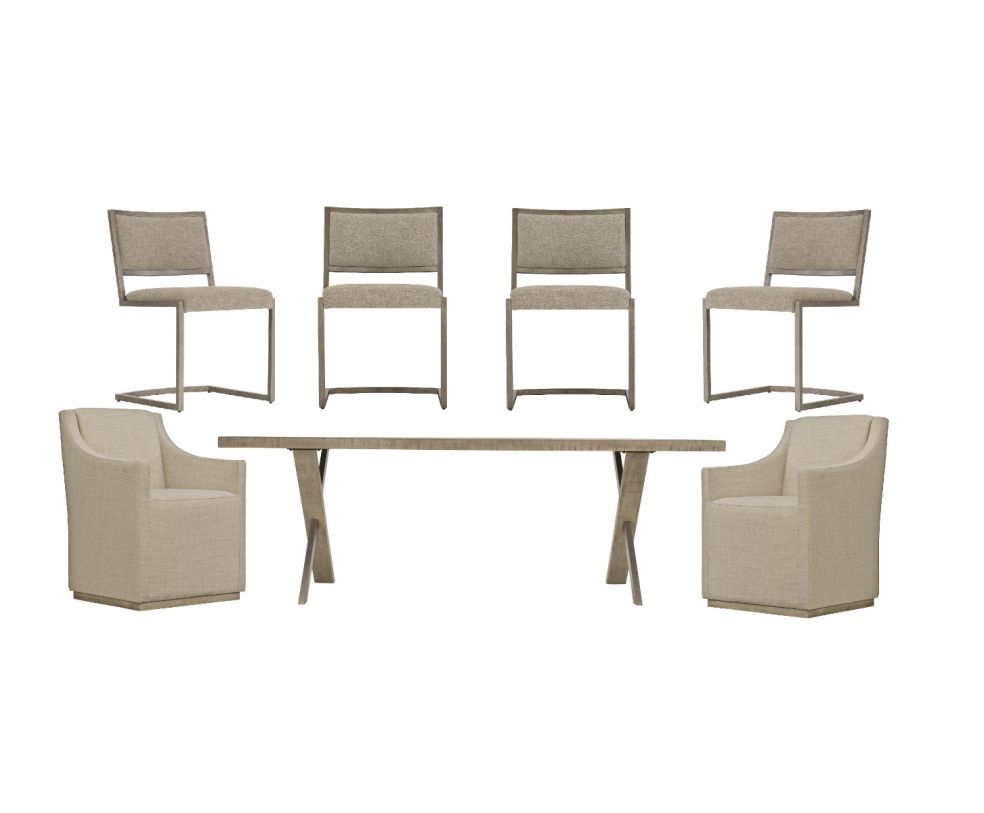 Bernhardt Loft Highland Park Milo 7-Piece Dining Room Set in Morel