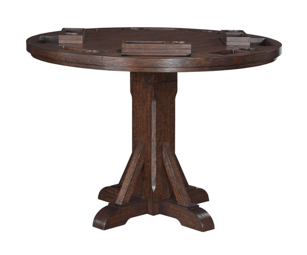 Large image ECI Gettysburg Complete Adjustable Game Table Top With Flip Over Chip Holders in Dark Distressed 1475-05-NGTT/NGTB