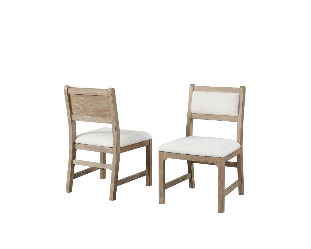 Large image Martin Furniture Canyon Drive Upholstered Back Side Chair in Cerused White Oak (Set of 2) IMCD71 CLOSEOUT