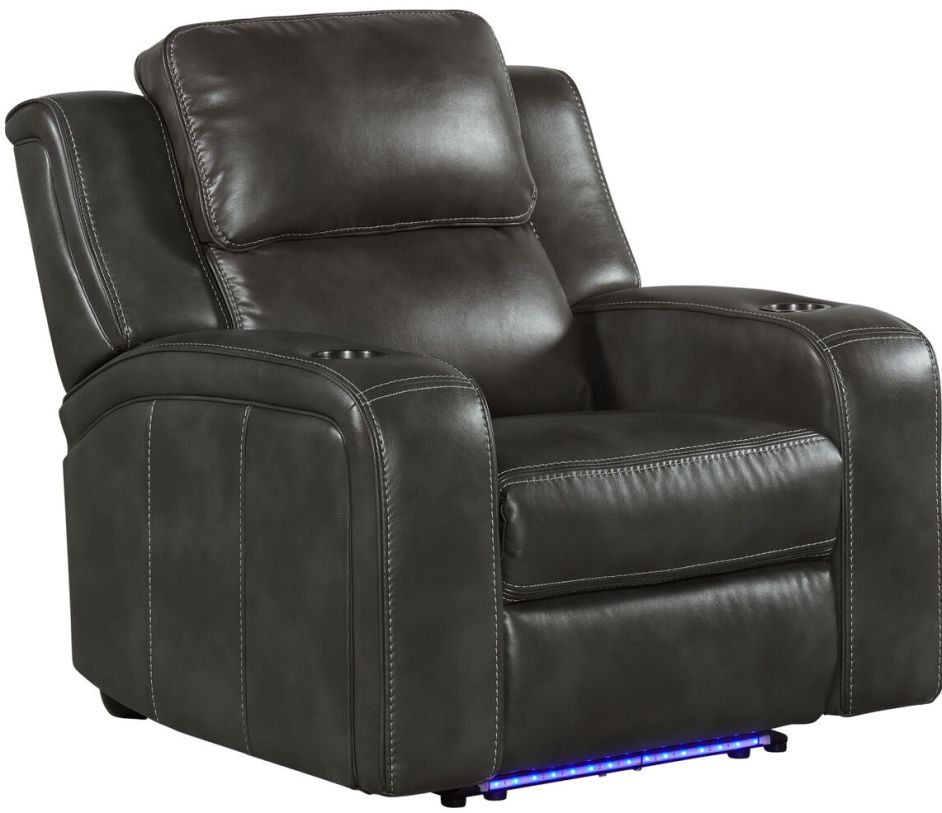 Intercon Furniture Silhouette DualPower Recliner in Bolero Slate SERC