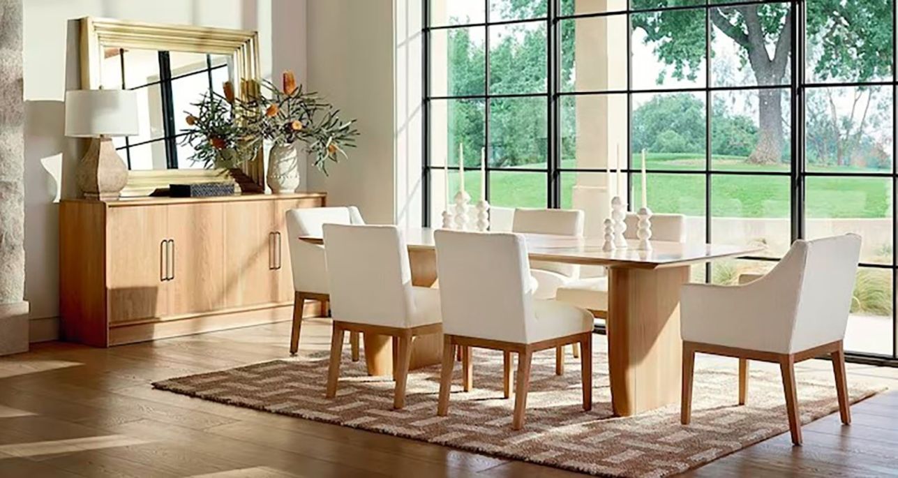 Bassett Furniture Dresden 7pc Rectangular Dining Room Set in Natural 4226