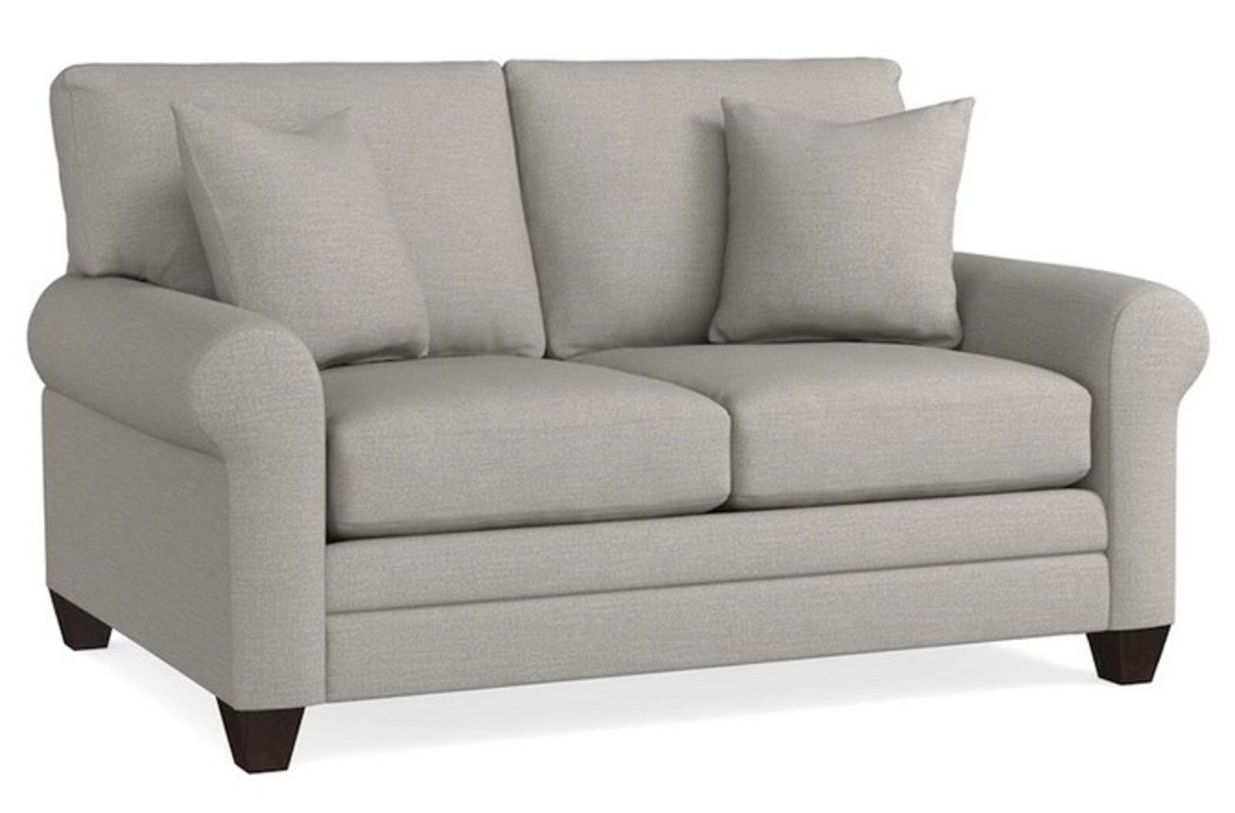 Large image Bassett Furniture Carolina Fabric Sock Arm Loveseat 3851-42