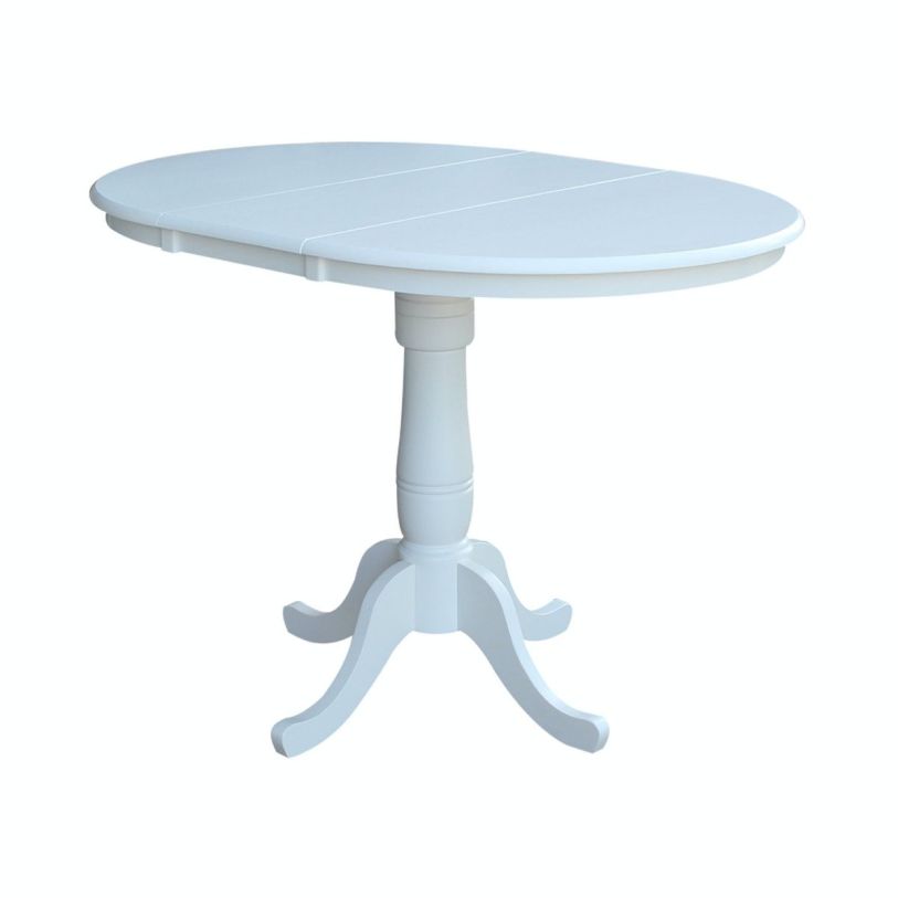 John Thomas Dining Essentials Round Extension Table in Pure