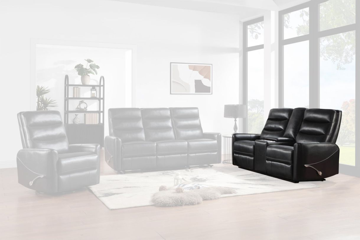 New Classic Takami 2pc Dual Recliner Living Room Set in Black