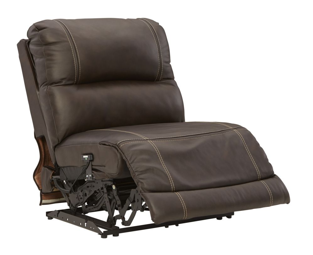Large image Dunleith Power Armless Reclining with Adjustable Headrest in Chocolate U7160431