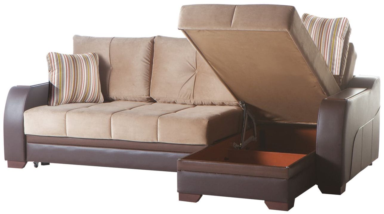 Bellona Furniture Ultra 3 Seat Sleeper Sectional Sofa