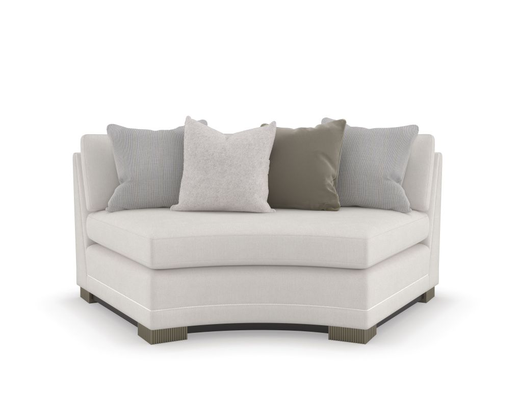 Caracole Upholstery Deep Retreat Armless Chaise in Silver Shadow