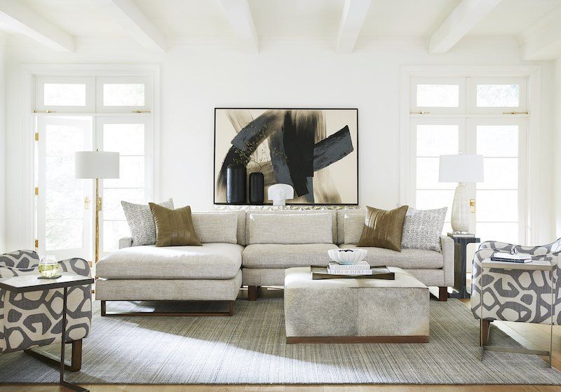 Alder Tweed Vance LAF Sectional in Frosted Cream AT52101 FTC
