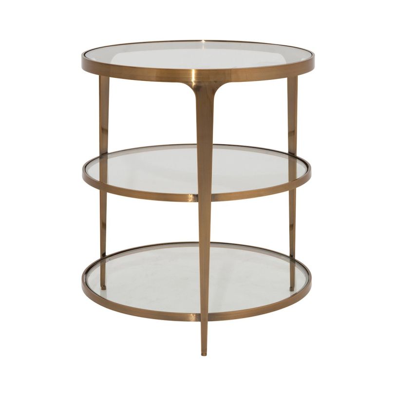 Vienna 26'' Tall Glass 3 Legs End Table - Thumbnail 3