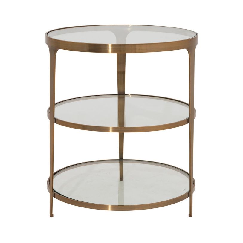 Vienna 26'' Tall Glass 3 Legs End Table - Thumbnail 2