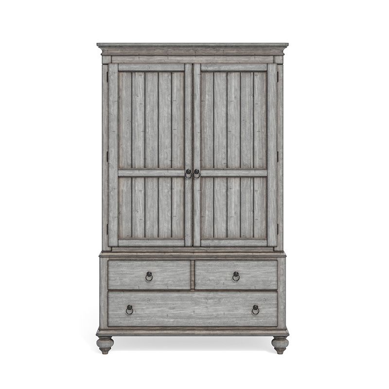 Flexsteel Wynwood Plymouth Armoire in Graywash W1047 877 EST SHIP TIME IS 4 6 WEEKS