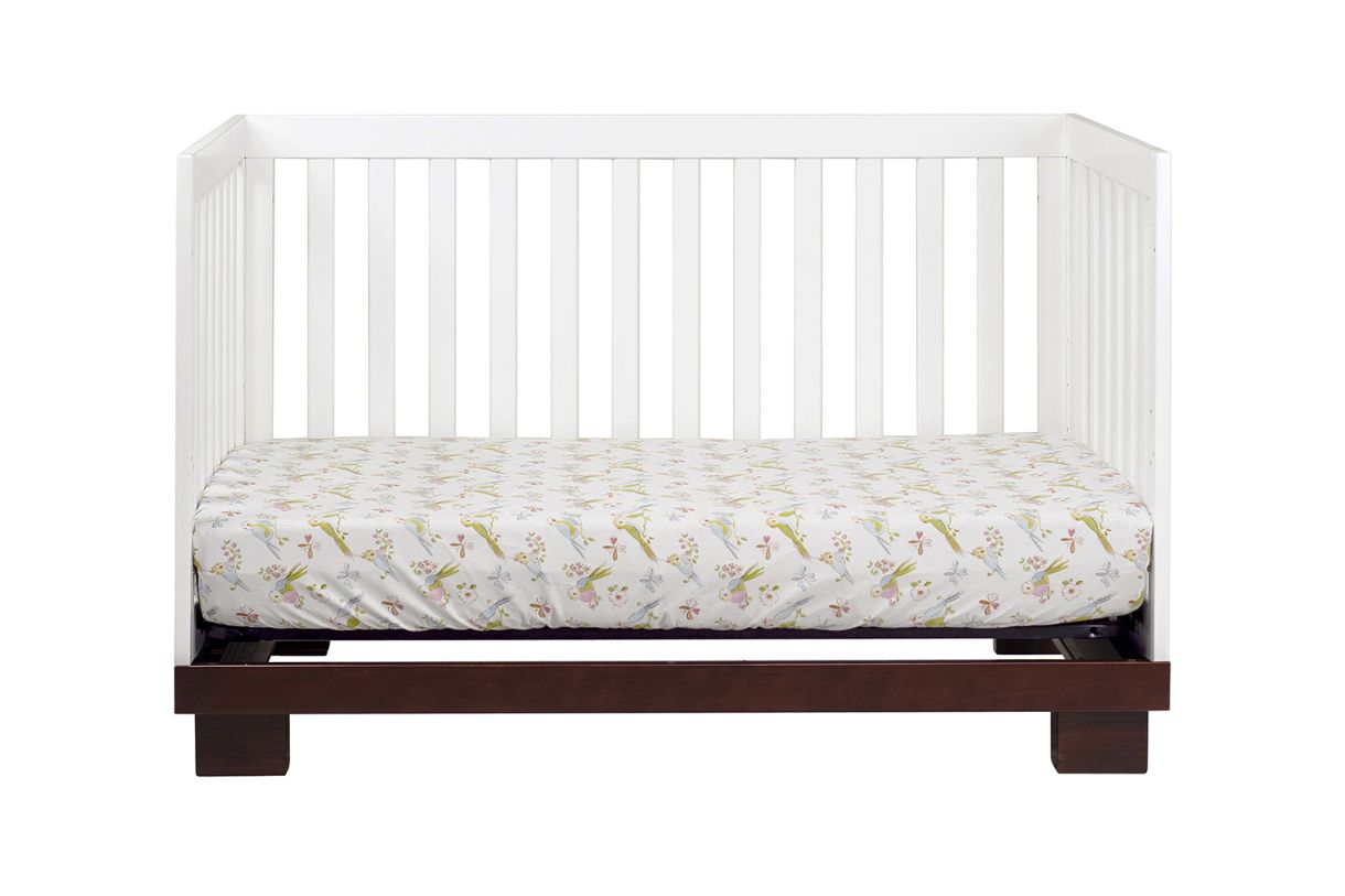 White and espresso crib top