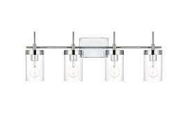 Elegant Benny 4 Light Chrome and Clear Bath Sconce LD7319W32CH
