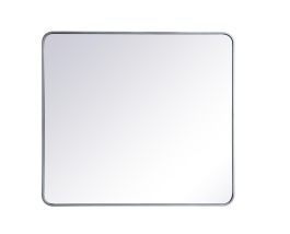 Elegant Soft Corner Metal Rectangular Mirror 36X40 In. in Silver MR803640S