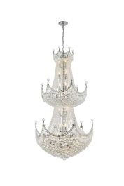 Elegant Corona 36 Light Chrome Chandelier Clear Royal Cut Crystal V8949G36C/RC
