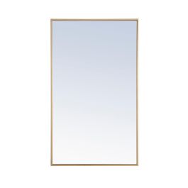 Elegant Metal Frame Rectangle Mirror 24 In. Brass  MR4075BR