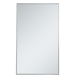 Elegant Metal Frame Rectangle Mirror 36 In. in Silver MR43660S
