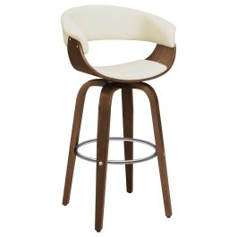 Coaster Zion Upholstered Swivel Bar Stool Walnut and Ecru in Ecru 100206